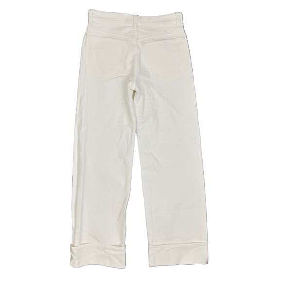 MADEWELL Low-Slung Baggy Jeans 23 Pure White Wide Leg Fixed Cuffs Denim B22 - Picture 3 of 7